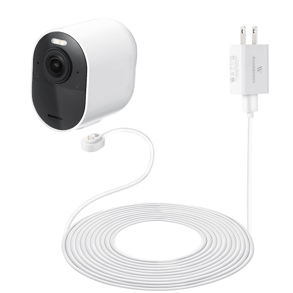 Wasserstein Charging Cable, 25ft, with Charge Adapter, Weatherproof, for Arlo Ultra/Ultra 2/Pro 3/Pro 4, White ArloUltraOutCaQC25ftWhtUS - main